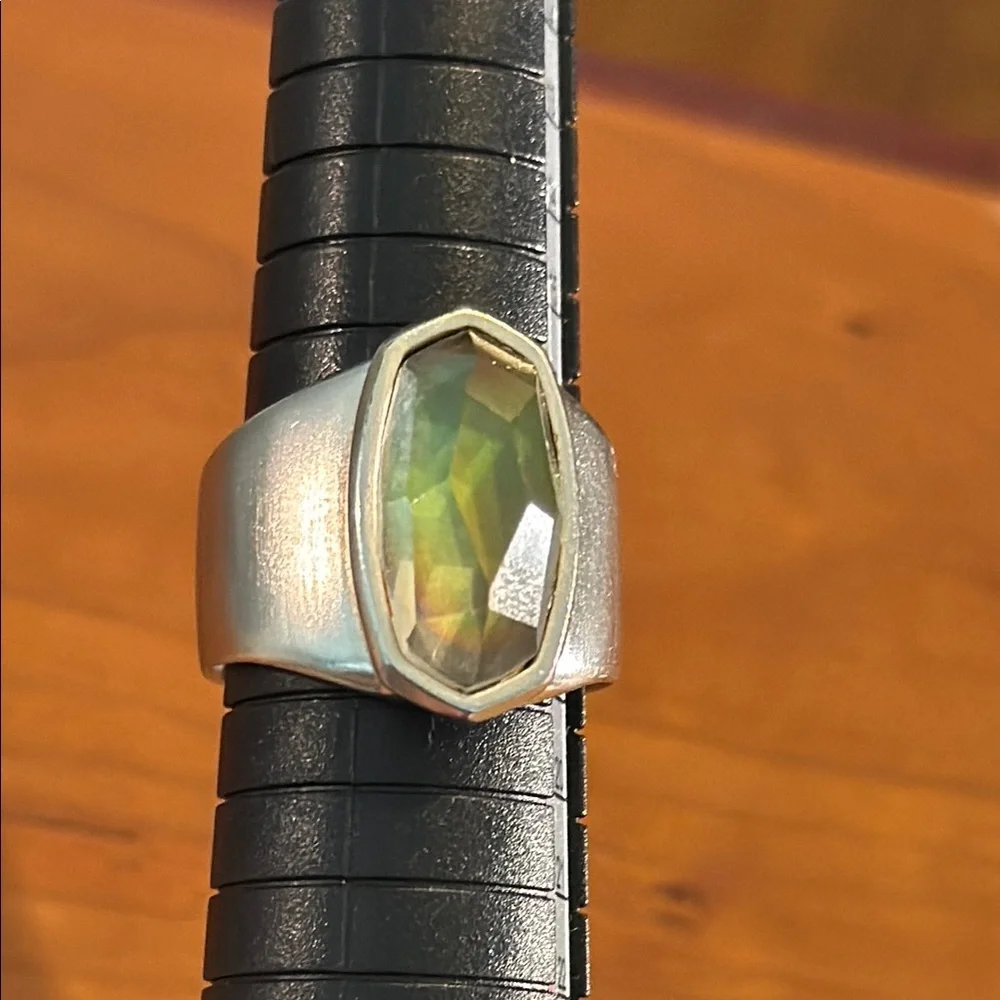 Kendra Scott Silver Leah Mood Ring Size 8 - Picture 3 of 7